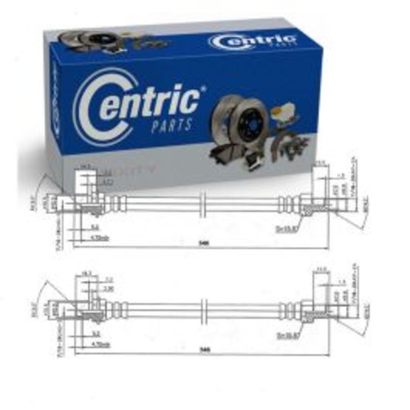 2 pc Centric Premium Rear Brake Hydraulic Hoses for 1981 Ford L900
