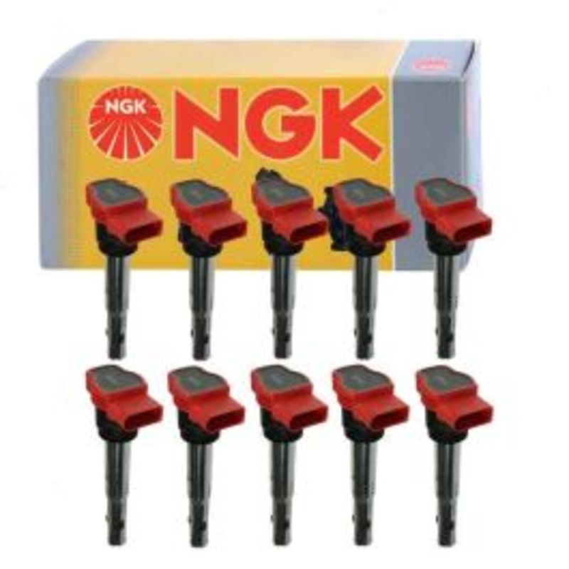 10 pc NGK Ignition Coils for 2007-2009 Audi S8 5.2L V10