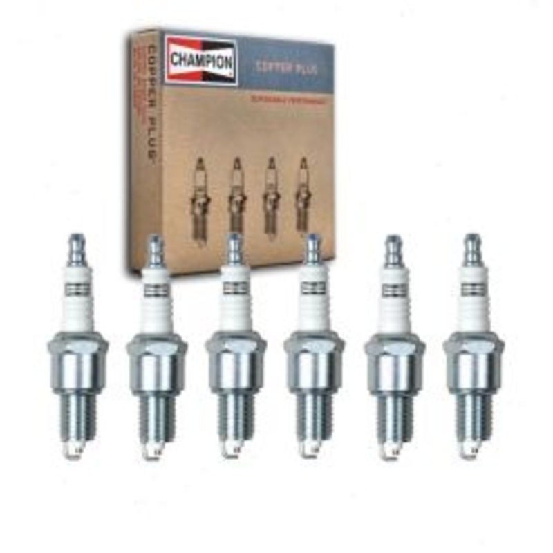 6 pc Champion Copper Plus Spark Plugs for 1966 GMC PB25 Series 4.1L L6