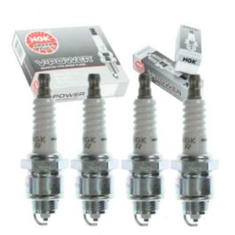 4 pc NGK V-Power Spark Plugs for 1971 International M800 Post Office 2.5L L4