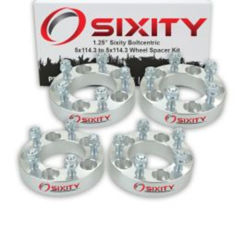 Sixity 4 pc 1.25" Inch Thick 5x114.3 Wheel Spacers 1/2-20tpi 1.25in Studs Lugs