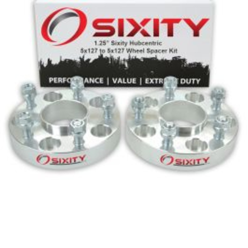 Sixity 2 pc 1.25" Inch Thick 5x127 Wheel Spacers 1/2-20tpi 1.25in Hubcentric