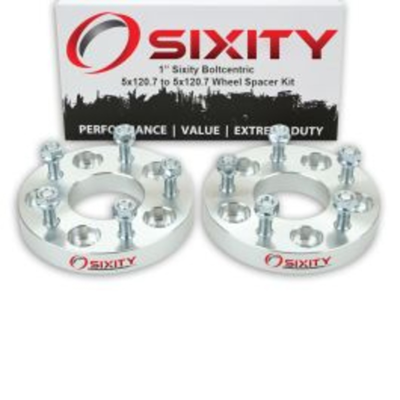 Sixity 2 pc 1" Inch Thick 5x120.7 Wheel Spacers M12x1.5mm 1.25in Studs Lugs