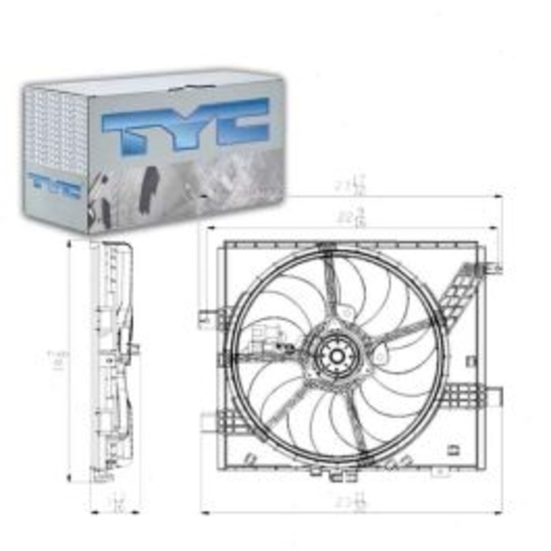 TYC 622770 Dual Radiator & Condenser Fan Assembly