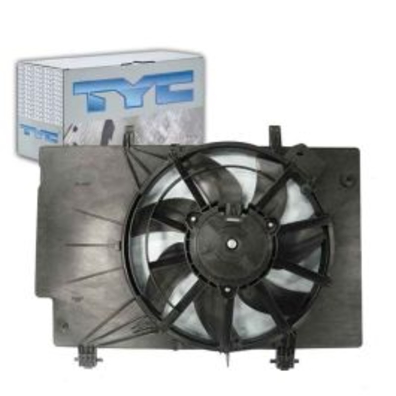 TYC Dual Radiator & Condenser Fan Assembly for 2011-2016 Ford Fiesta 1.6L L4