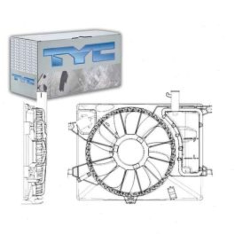 TYC Dual Radiator & Condenser Fan Assembly for 2014 Kia Forte 1.8L 2.0L L4