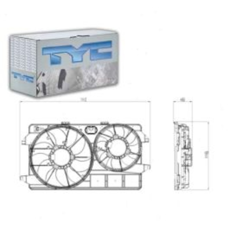 TYC Dual Radiator & Condenser Fan Assembly for 2010-2013 Ford Transit Connect