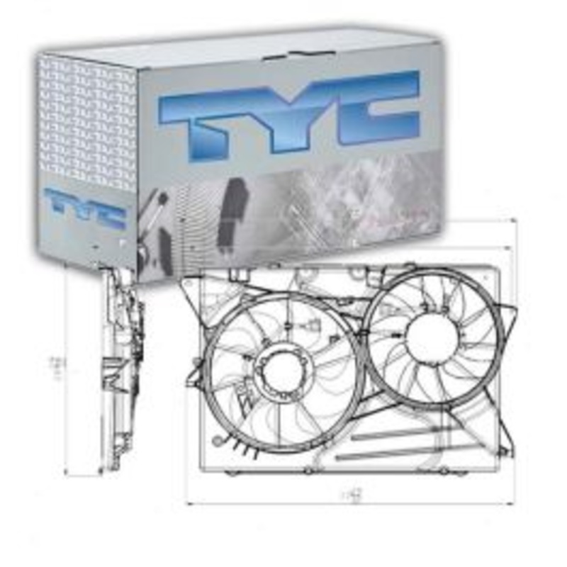 TYC Dual Radiator & Condenser Fan Assembly for 2011-2012 Ford Explorer 2.0L 3.5L L4 V6