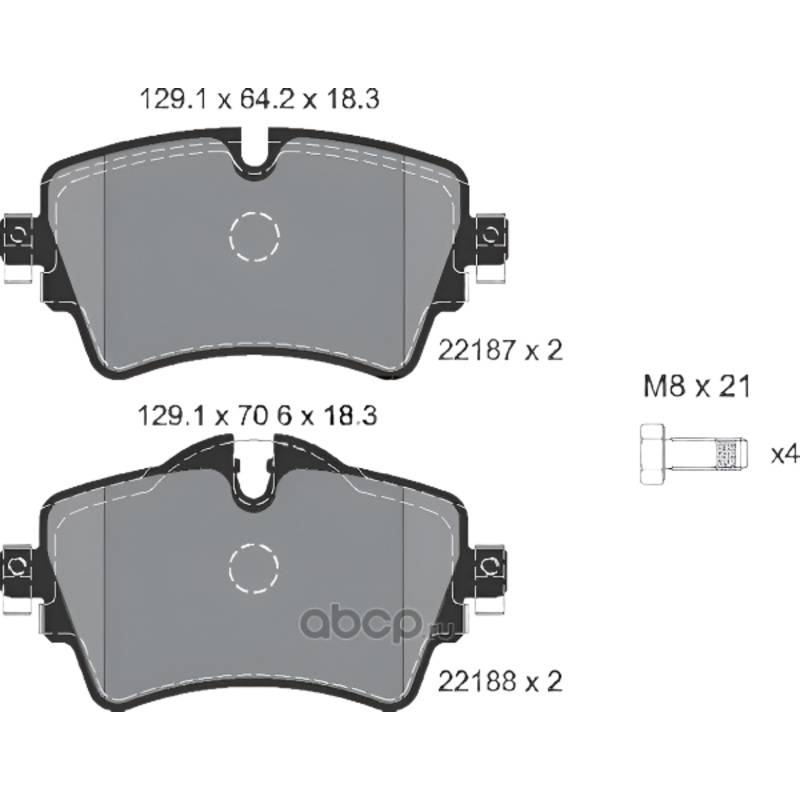Front Brake Pad  34106874034 2218701 P06092 Compatible With MINI F56 | MINI / COOPER & MINI Convertible F57 | MINI / COOPER