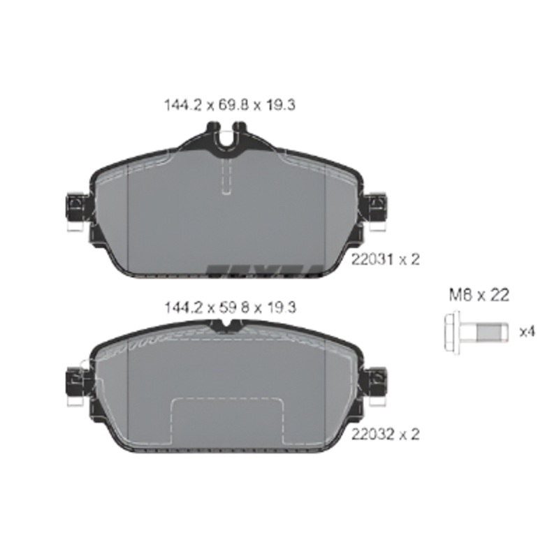 Front Brake Pad A0004208700 2203102 P050118 Compatible With MERCEDES-BENZ C-CLASS W205 & E-CLASS W213