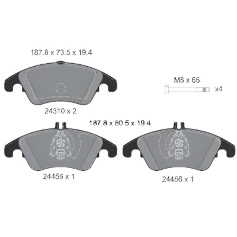Front Brake Pad A0054201020 2431001 P050069 Compatible With MERCEDES-BENZ CLS C218 & E-CLASS W212