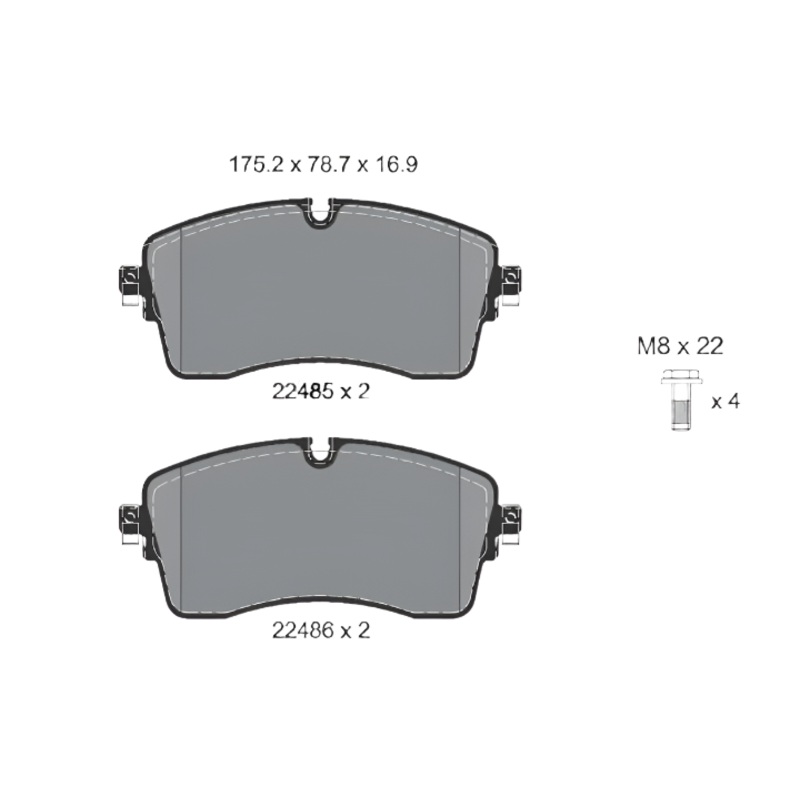 Front Brake Pad LR091568 2248501 P44028 Compatible With LAND ROVER DISCOVERY SPORT L550 & RANGE ROVER EVOQUE L538