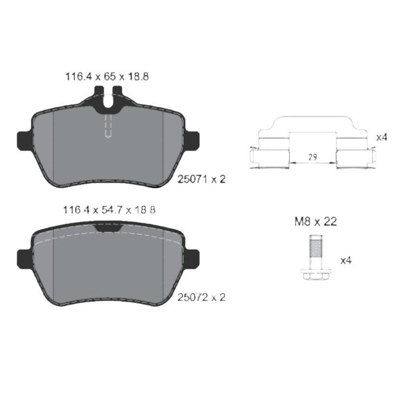 Rear Brake Pad 34216767145 2362381 2362303 P06037  Compatible With MINI COOPER R60