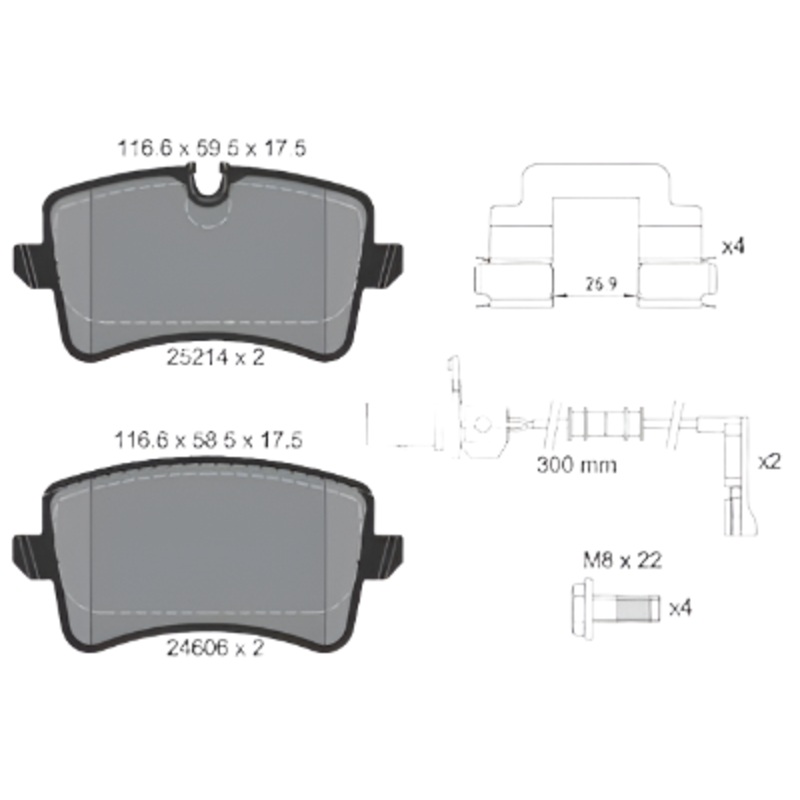 Rear Brake Pad 4G0698451A 2521401 2521402 P85117 Compatible With AUDI A8 D4