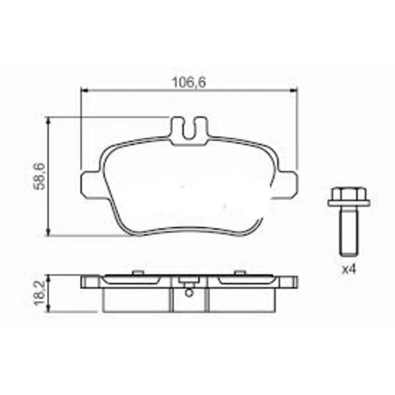 Rear Brake Pad A0064202320 2484801 2484803 P050091 Compatible With MERCEDES-BENZ A-CLASS W176 & B-CLASS Sports Tourer W246 & CLA Coupe C117 & GLA-CLASS X156