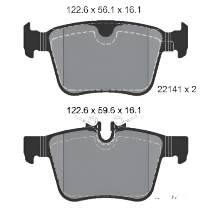 Rear Brake Pad J9C33358 LR110327 2214101 P86029  Compatible With LAND ROVER DISCOVERY SPORT L55 & RANGE ROVER EVOQUE L538 & JAGUAR XF & F-PACE X761