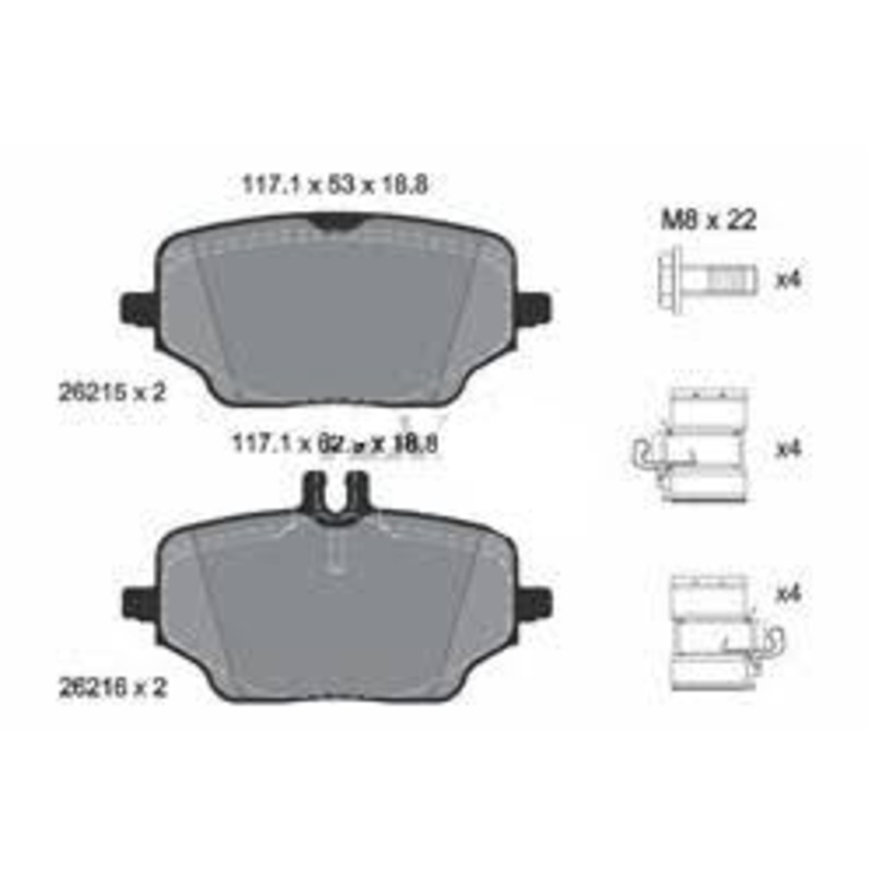 Rear Brake Pad 2621501 0004204202 P50162N Compatible With MERCEDES-BENZ GLE (V167)