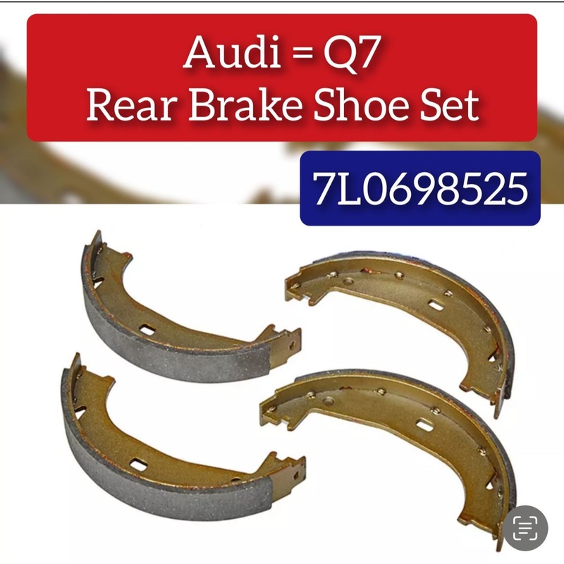 Rear Parking Brake Shoe Set 7L0698525 Compatible With AUDI & Q7 (4LB) & LAND ROVER & RANGE ROVER III (L322) &  MERCEDES-BENZ & GL-CLASS (X164) & PORSCHE & CAYENNE (9PA) & VW & TOUAREG (7LA, 7L6, 7L7)